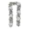 Glitzhome® 9ft. Pre-Lit Snow Flocked Greenery Pine Poinsettia Christmas Garland